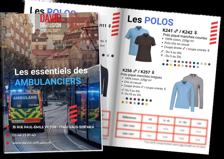 Catalogue Ambulanciers David Diffusion – tenues professionnelles personnalisées pour ambulanciers