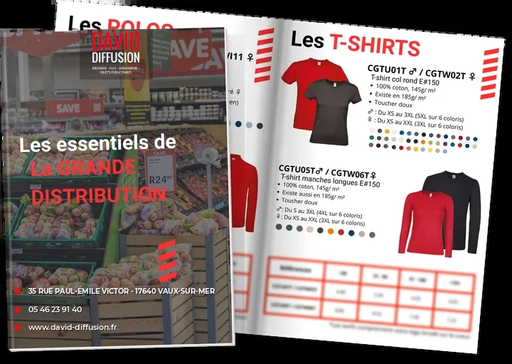 Catalogue Grande distribution David Diffusion – vêtements de travail personnalisés pour la grande distribution